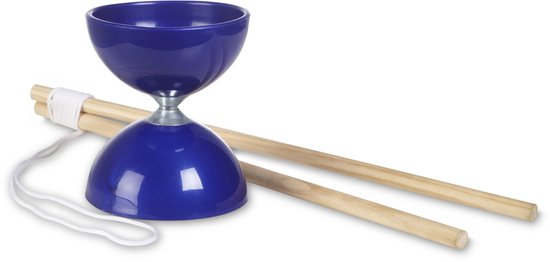 BS Toys Diabolo Rubber - Speelgoed - Buitenspeelgoed voor Kinderen - Met Houten Stokjes - Voor Jongens en Meisjes - Vanaf 6 Jaar - Blauw - Circus speelgoed - Buiten speelgoed - Buitenspel - Buiten Spellen - Tuin Speelgoed - Cadeau kind