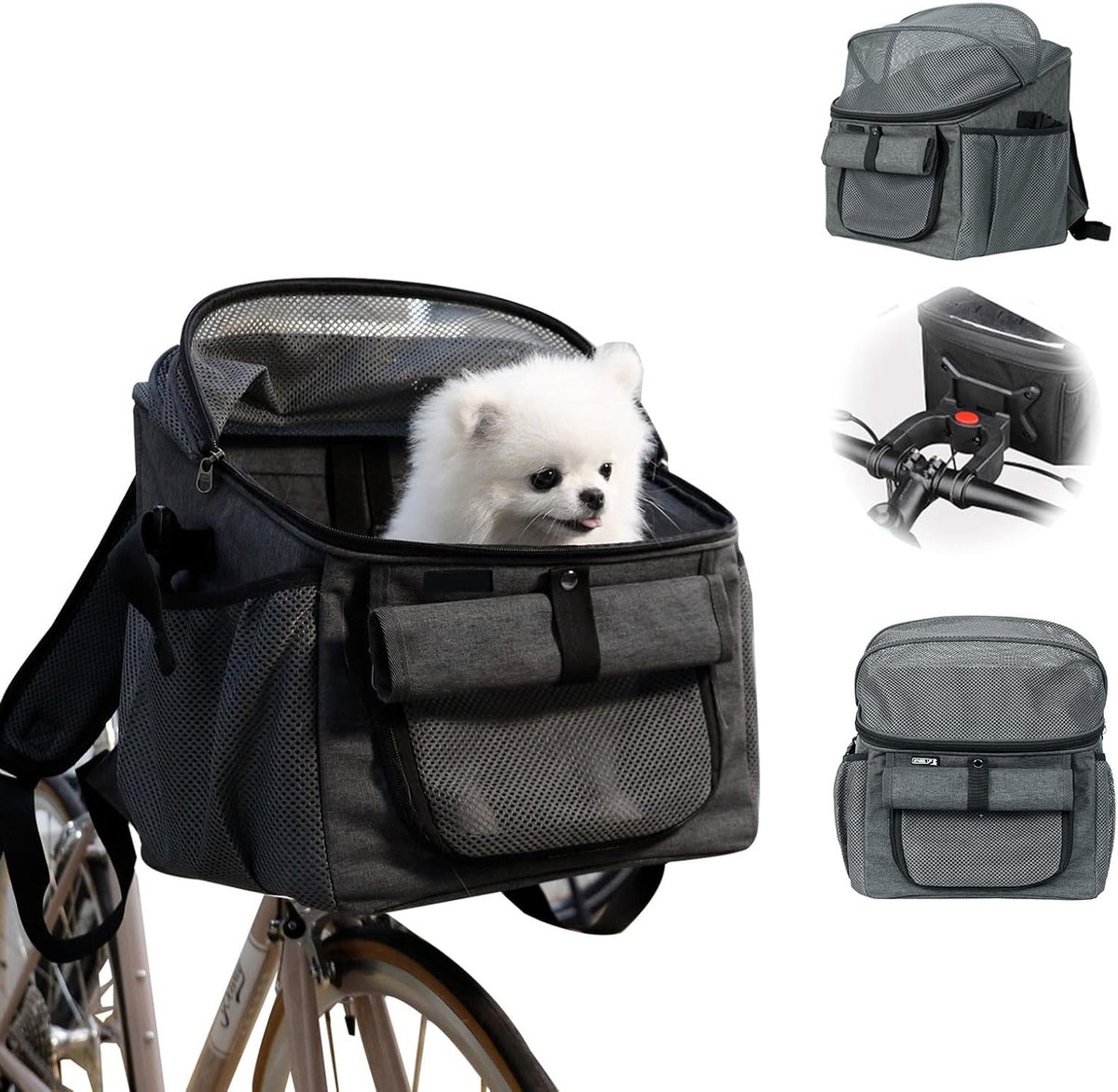 Famanu – Opvouwbare fietsmand voor huisdieren, wasbaar en ideaal voor camping en outdoor