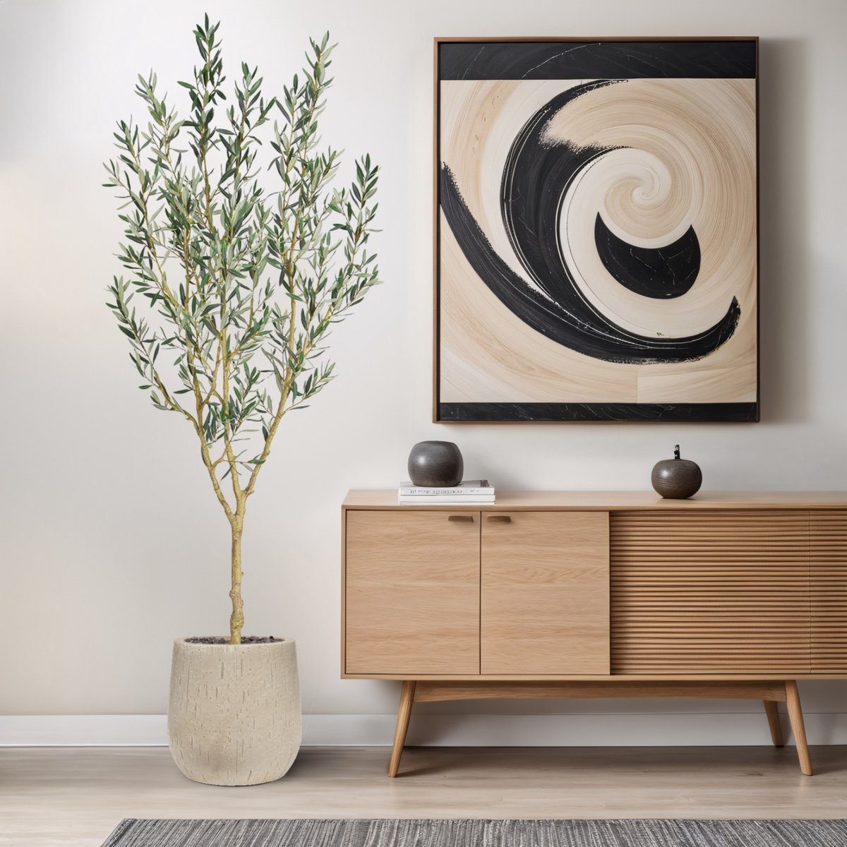 maxifleur Kunstplanten Kunst Olijfboom Deluxe 200cm Groen
