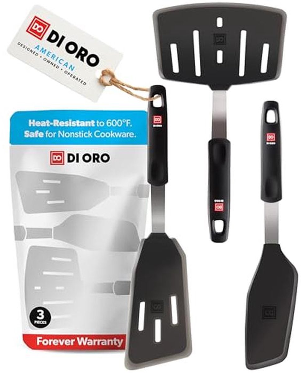 Flexibele Silicone Spatelset - Hittebestendig Keukengerei voor Gezond Koken - Vaatwasmachinebestendig en BPA-vrij - 3 Stuks