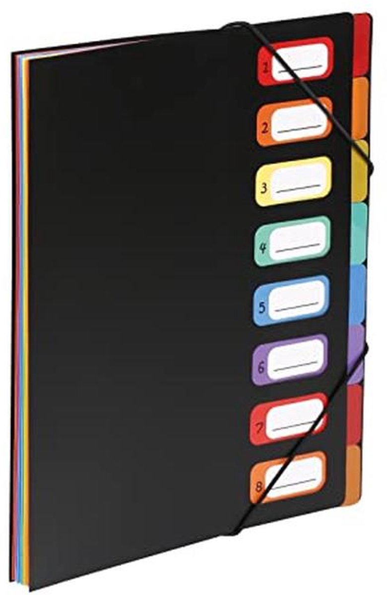 Rainbow Class documentenmap met 8 vakken - Polypropyleen sorteerder