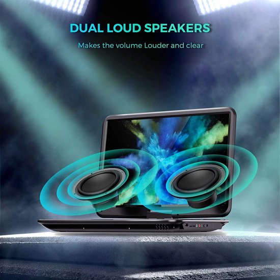 Draagbare DVD-speler met 17.9 inch HD Draaischerm en Oplaadbare Batterij — afbeelding 4