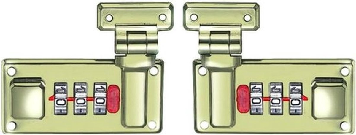 3-cijferig combinatie hangslot voor bagage, koffers, wijnkasten en kantoorkasten - Zinklegering - Bronskleurig.