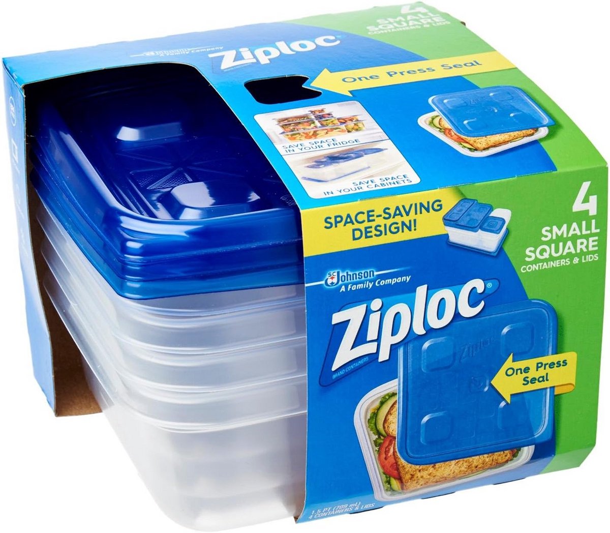 Kleine Vierkante Voedselbewaarcontainers - Set van 4 - Lekvrij Bewaren