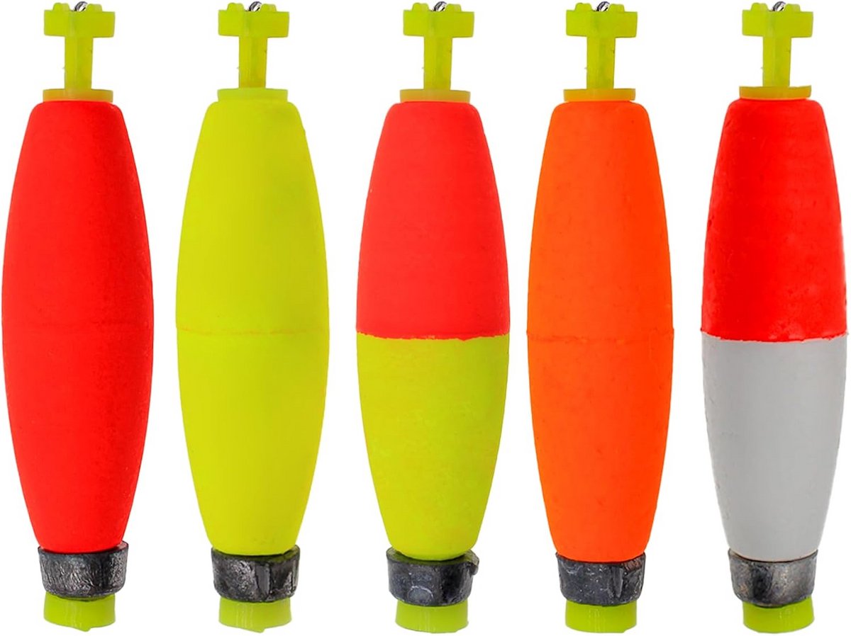 20x Ovale Schuifdobbers voor Vissen - Foam Drijvers voor Forel en Baars