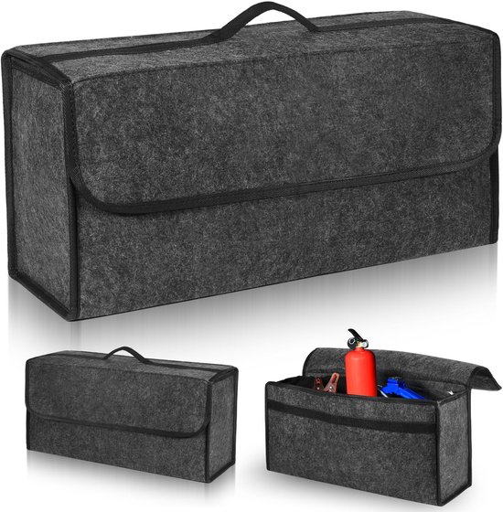 IMPERATORIS® Kofferbak Organizer - Auto Opbergtas - Opvouwbare Tas voor Boodschappen en Gereedschap - Anti-slip Bodem - Veel Opbergruimte - 1 Stuk - grijs - 50 x 15 x 24 cm