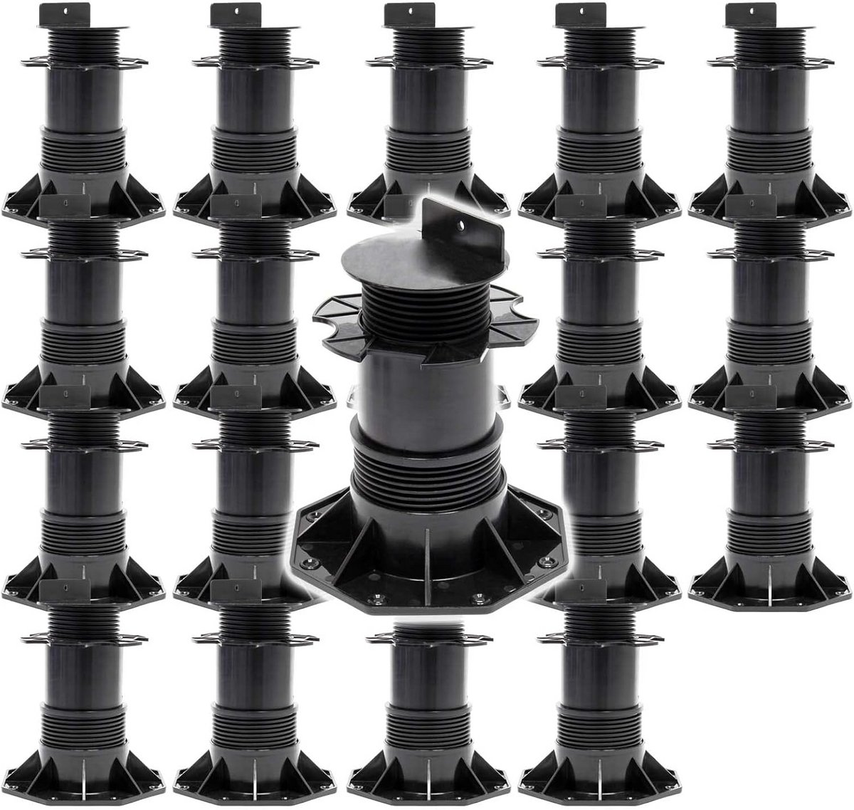 Verstelbare Terrasdragers Set 20 Stuks Hoogte 140-210 mm Draagkracht 2700 kg
