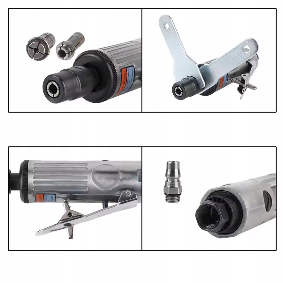 Luchtslijper - Pneumatische Slijpmachine - 25000 RPM Snelheid - 10 Slijpkoppen Set - Ideaal voor Ontbramen & Polijsten - Voor Metaal, Hout & Kunststof – foto 5
