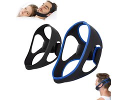 2 stuks - snurkband - Kinband Anti Snurken - Verstelbaar, ademend ontwerp - unisex - blauw - zwart - Kinband - Anti-snurk kinband - Kinband ter voorkoming van kinluxatie