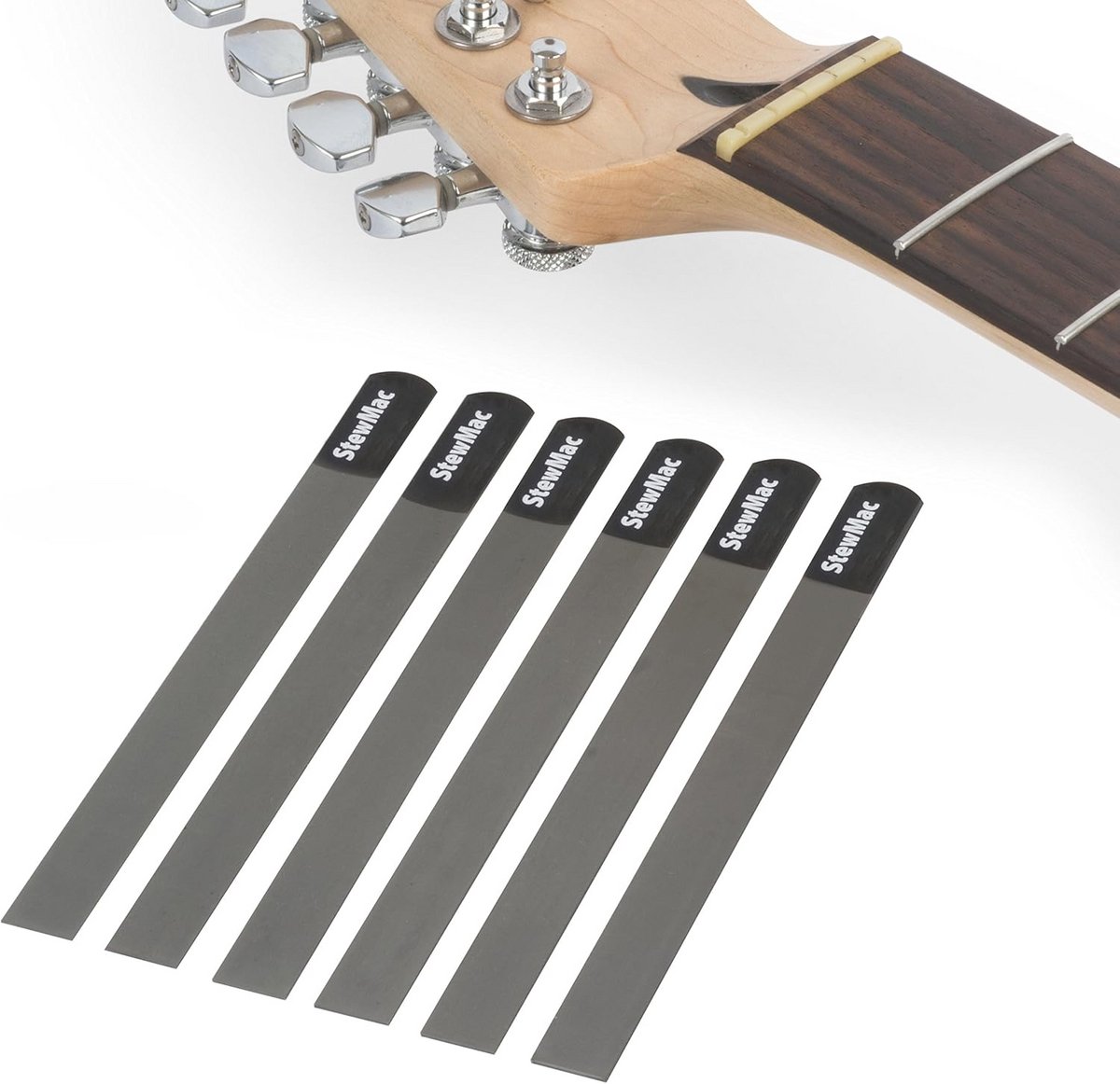 Gitaar-zadelvijlset voor elektrische gitaar, 6 stuks, ideaal voor dikke snaren