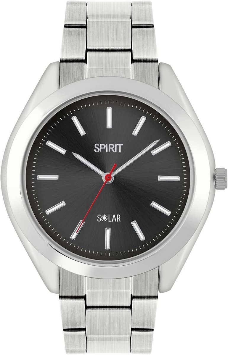 Herenhorloge Zilver RVS Band Analoog Kwarts Solar Licht Opladend