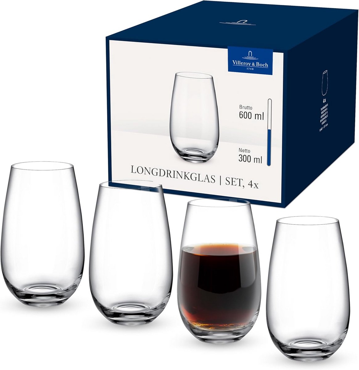 Set van 4 Heldere Kristallen Tumbler Glazen voor Thuis
