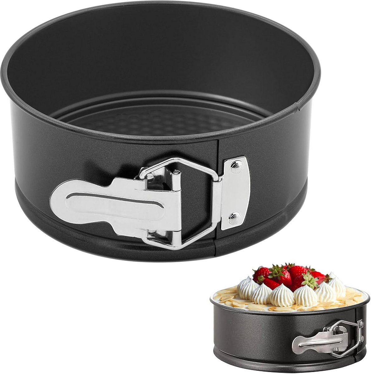 Ronde Springvorm 16 cm - Anti-Aanbak Cakevorm met Losse Bodem voor Taart en Pizza