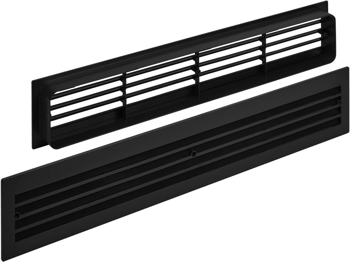 Ventilatierooster Zwart Sleufperforatie 457x92mm voor Deuren - Optimale Luchtcirculatie