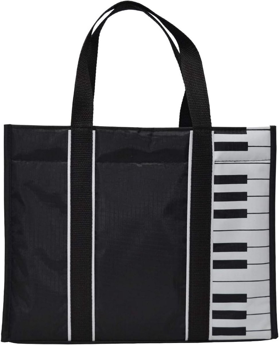 Waterdichte Oxford Muziek Tas met Pianosleutel Print - Schoudertas en Boodschappentas
