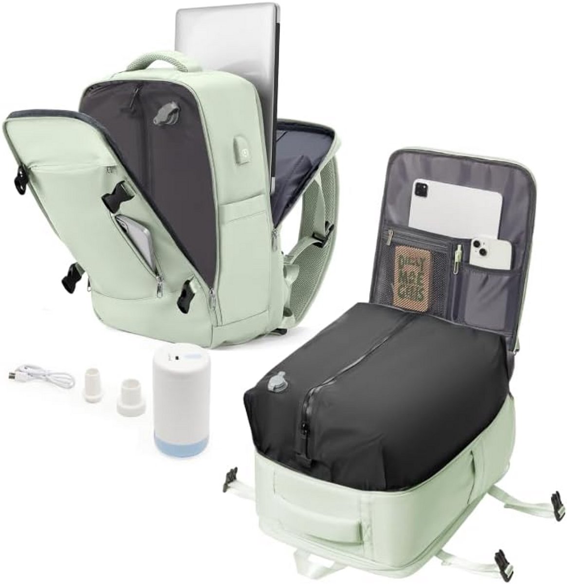 Vacuüm Reistas Rugzak voor Handbagage met Luchtpompsysteem
