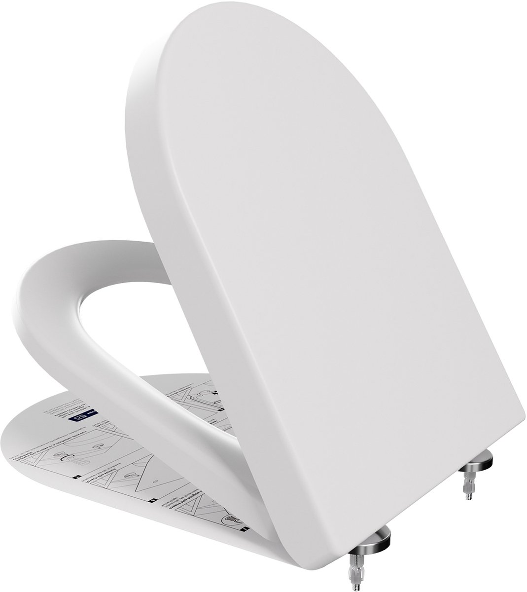 Anycee MAX - WC bril D-vorm - Toiletbril met deksel - Soft Close - Easy Clean functie - Duroplast - Wit