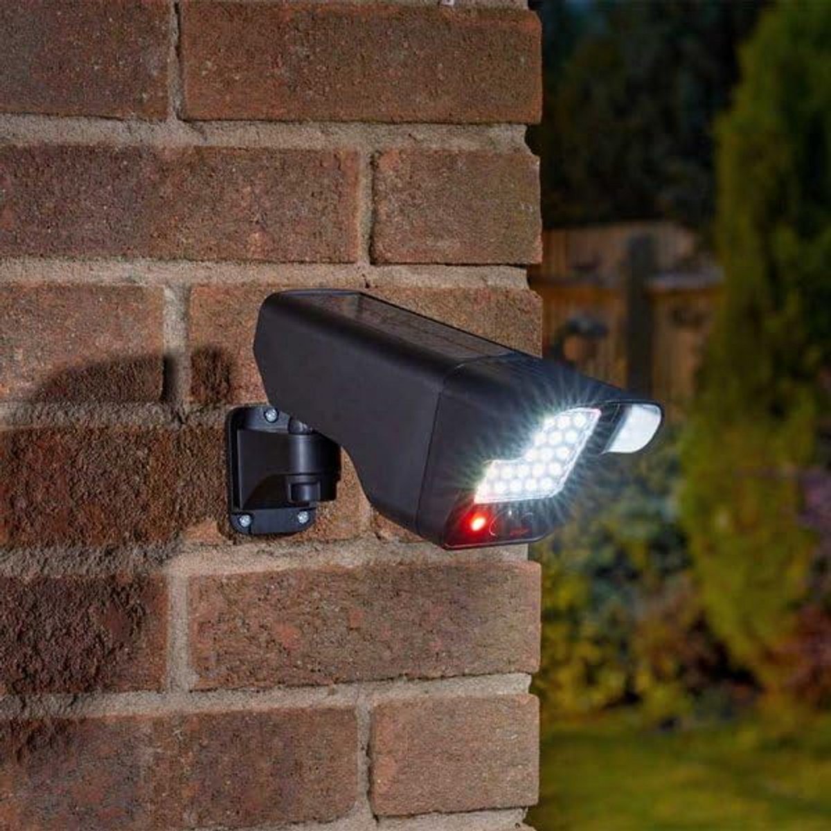 Solar Schijnwerper met Bewegingssensor en Dummy Beveiligingscamera voor Buiten - Waterdicht Wandlicht