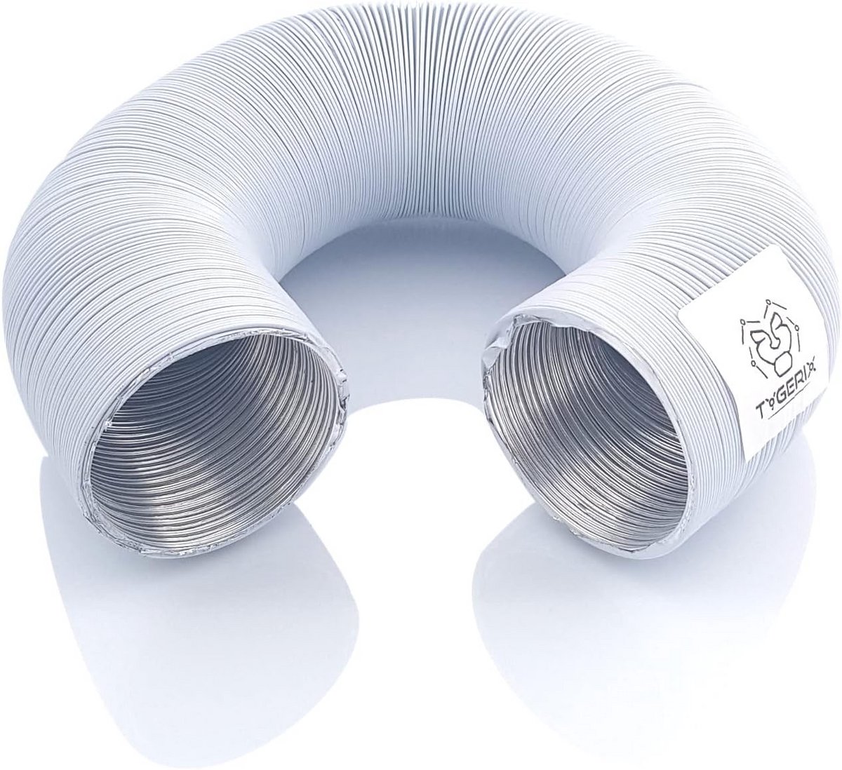 Flexibele Aluminium Afvoerbuis Wit Ø60mm - Uitschuifbaar tot 120cm - Hittebestendig 250°C