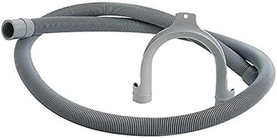 Cornat Afvoerslang voor machines, 200 cm lengte, met ophangbeugel, temperatuurbestendig tot 90 °C, van robuuste kunststof, afvalwaterslang voor spoel- en wasmachine, spiraalslang, T357402