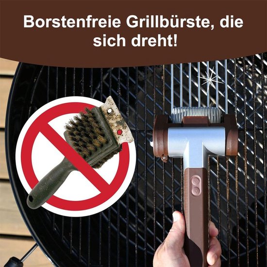 Elektrische grillreiniger met LED-verlichting - geen voorverwarming nodig, vaatwasmachinebestendig, perfect voor buitenbarbecues. van Merkloos — afbeelding 2
