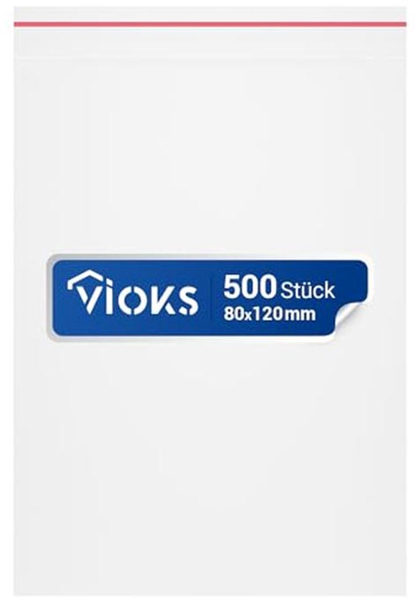 Zakken met ritssluiting - 500 stuks - 80 x 120 mm - 25 micron - Hefsluiting - Verpakfolie