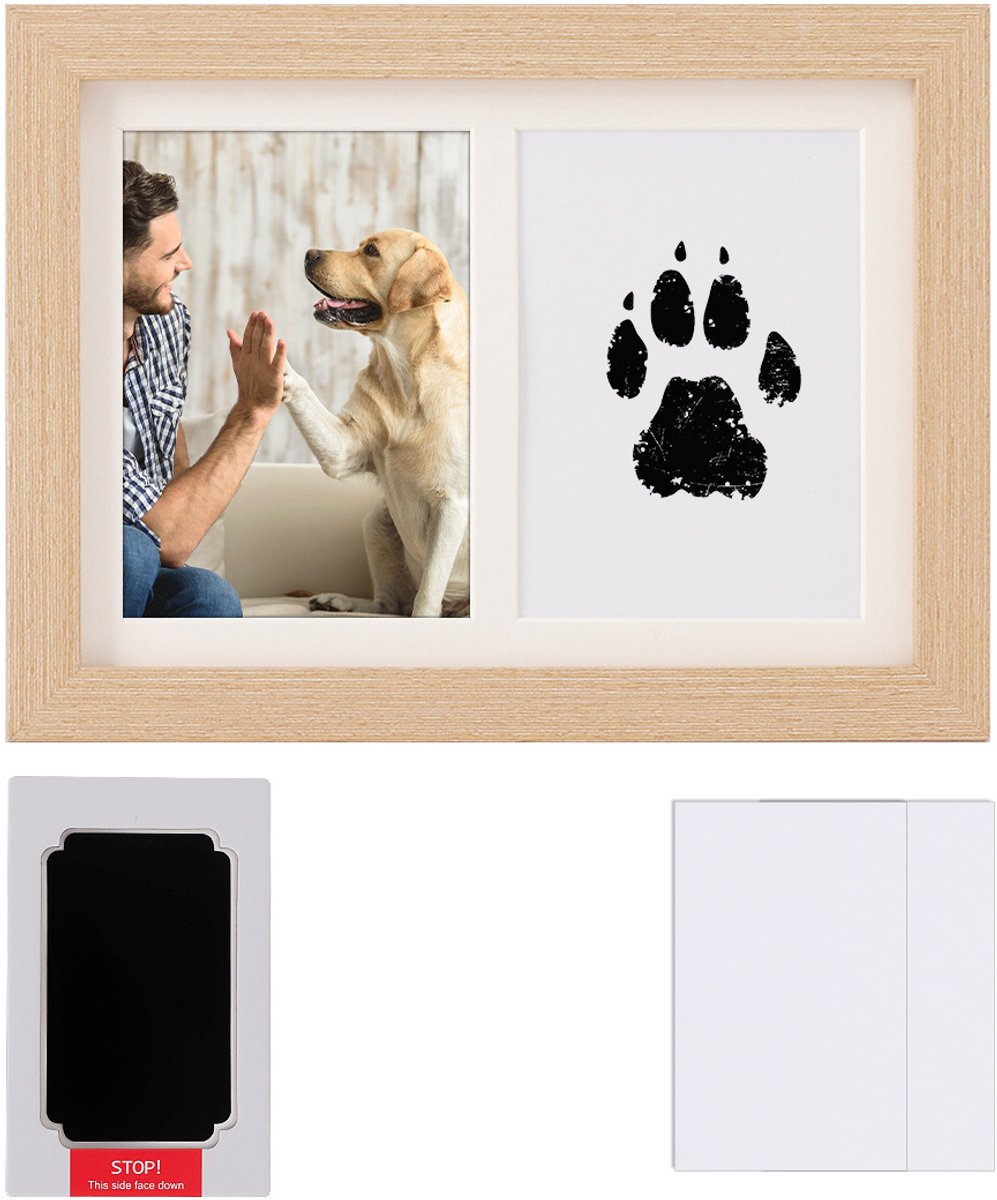 Huisdieren klauwen afdrukken, voetafdrukken fotoframe, podium diy kat handafdrukken, 10 inch hond voetafdrukken kleefpapier display box