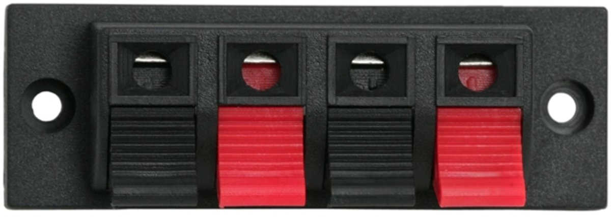 5x 4-Polige Speaker Aansluitbus – 4-Way Speaker Socket – Clip-On Montage – Luidspreker Behuizing Achterzijde – 5 Stuks [05160]