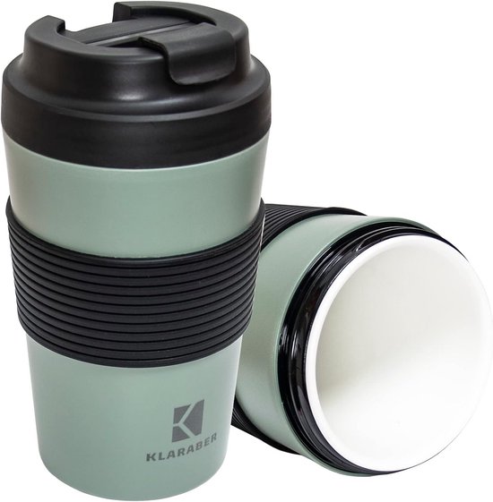Lekvrije Keramische Reismok met Deksel en Hittebestendige Mouw - Herbruikbare Koffiebeker 350 ml — afbeelding 5