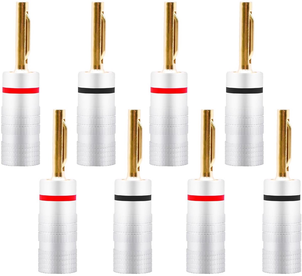 Banaanstekkers 8stuks 3,5mm Verguld Speaker Kabel Aansluiting voor Versterker & Geluidssysteem