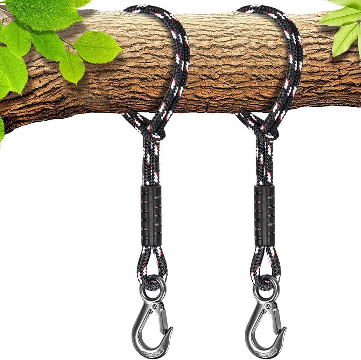 Set van 2 Zware Schommel Touwen met Haak - 100 cm - Voor Hangmat, Schommel en Krukstoel - Zwart