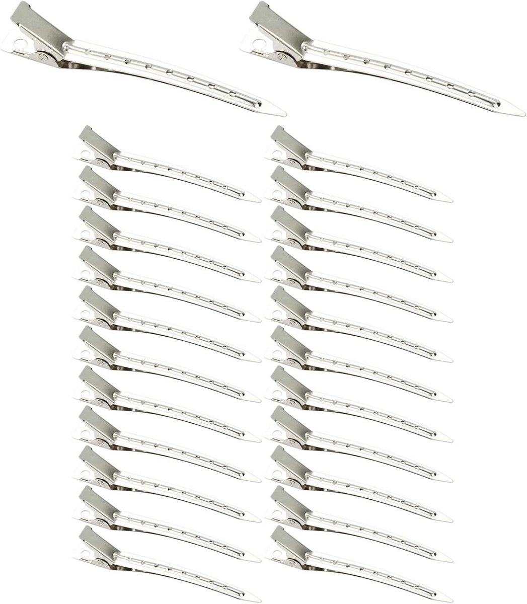 24 stuks Zilveren Haarspelden Professioneel Metaal 9 cm - Styling en Splitsklemmen