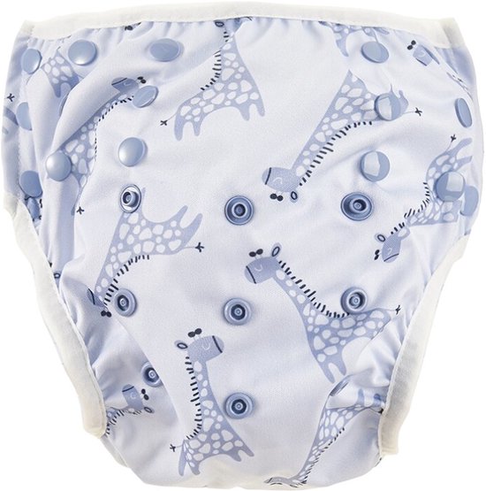 HappyBear | Zwemluier - Blue Giraffe | 0-3 jaar | Wasbaar | Licht en compact - handig voor op reis | Goede pasvorm door elastische sluiting