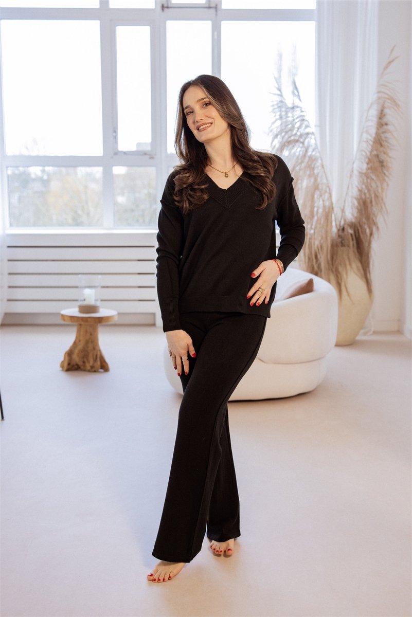 Knitted Lounge Set René / Zwart /One Size