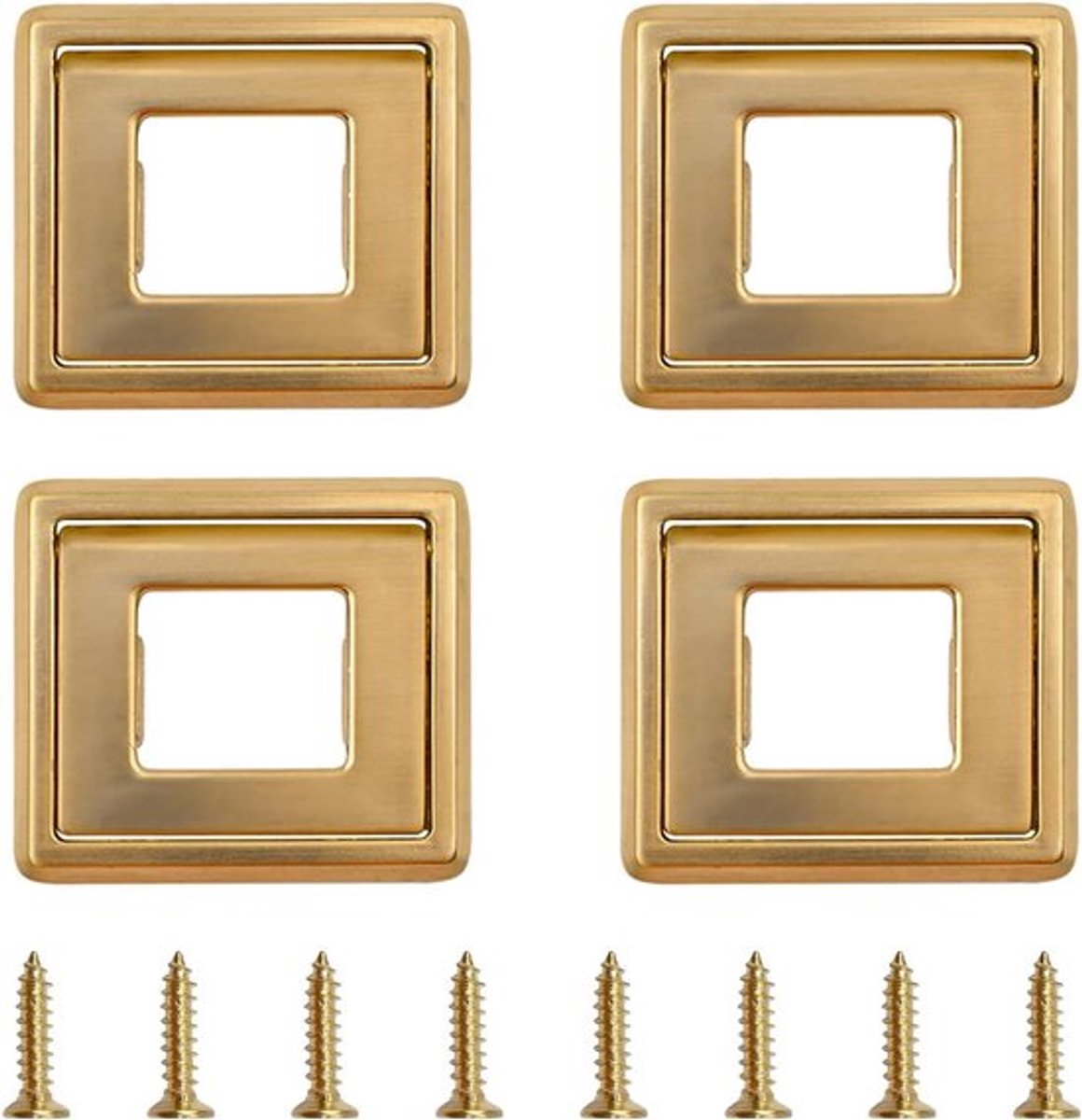 Vierkante handgreep voor Pocket Deuren - Set van 4 - Goud - 31 mm Gat Pitch
