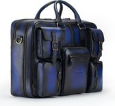 DE LAMASSU® (Kasper) BIOUW XL Leren Business Tas 17 Inch – Echt Rundleer – Extra Ruim – 180° Openklapbaar – Premium Werk- & Reistas Unisex