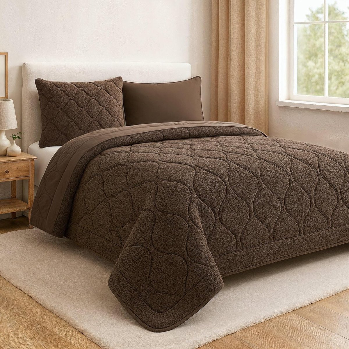 Dekbed zonder Overtrek - Teddy Premium - Bruin - Tweepersoons - 200 x 200 - Superzacht & Wasbaar - Inclusief Kussenslopen