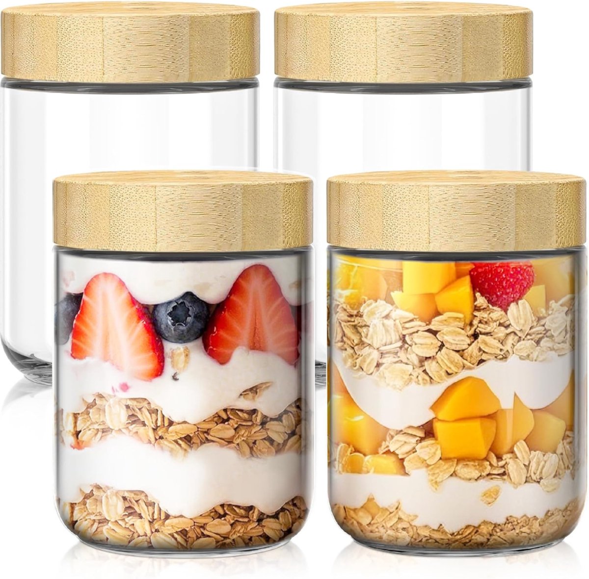 Overnight Oats Potjes - Mason Jar - Meusli Beker met Deksel