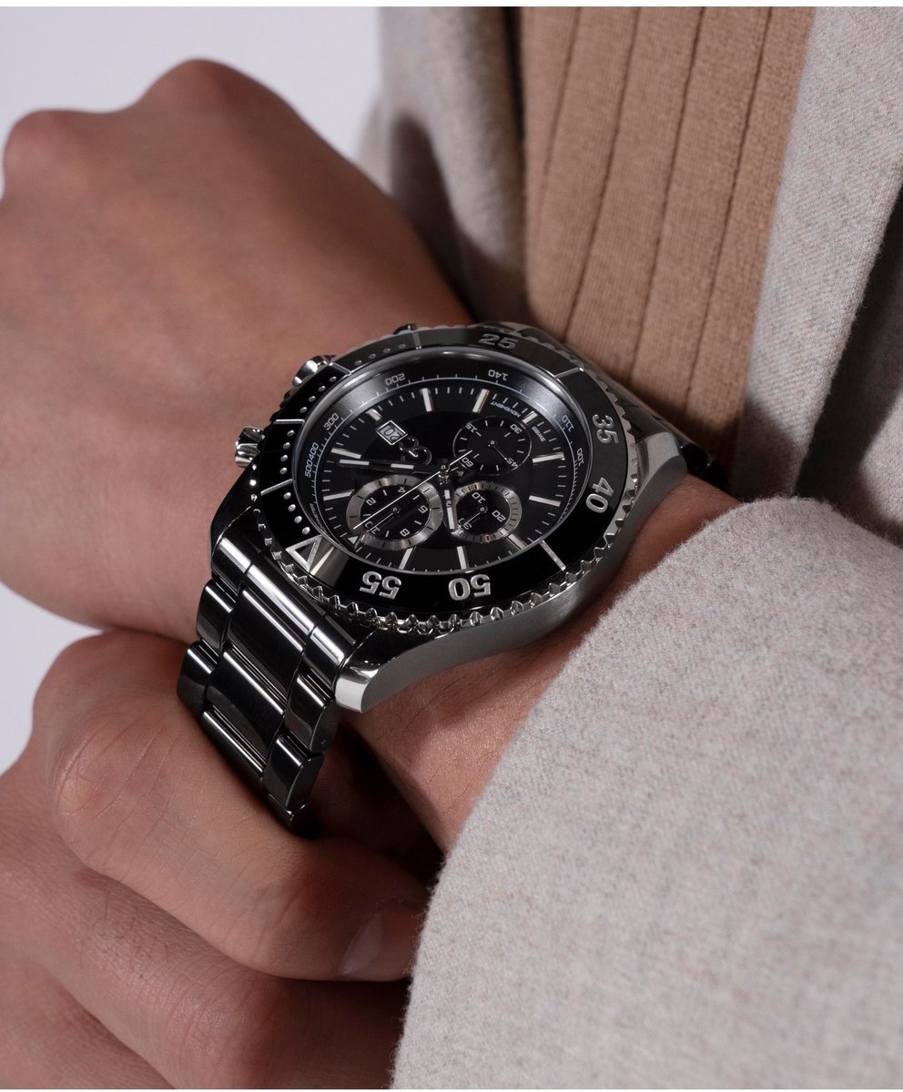Gc Gc Speedracer Chrono Ceramic Quartz Chronograafhorloge Zwart Kast Gemaakt Van 100% Roestvrij Staal En Een Armband Van 100% Keramiek 44 Z51004G2MF, Z51005G9MF