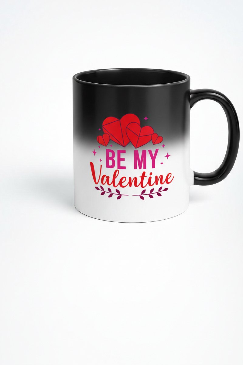 BE MY Valentine Magic Mok met Harten - Kleurveranderende Valentijnscadeau