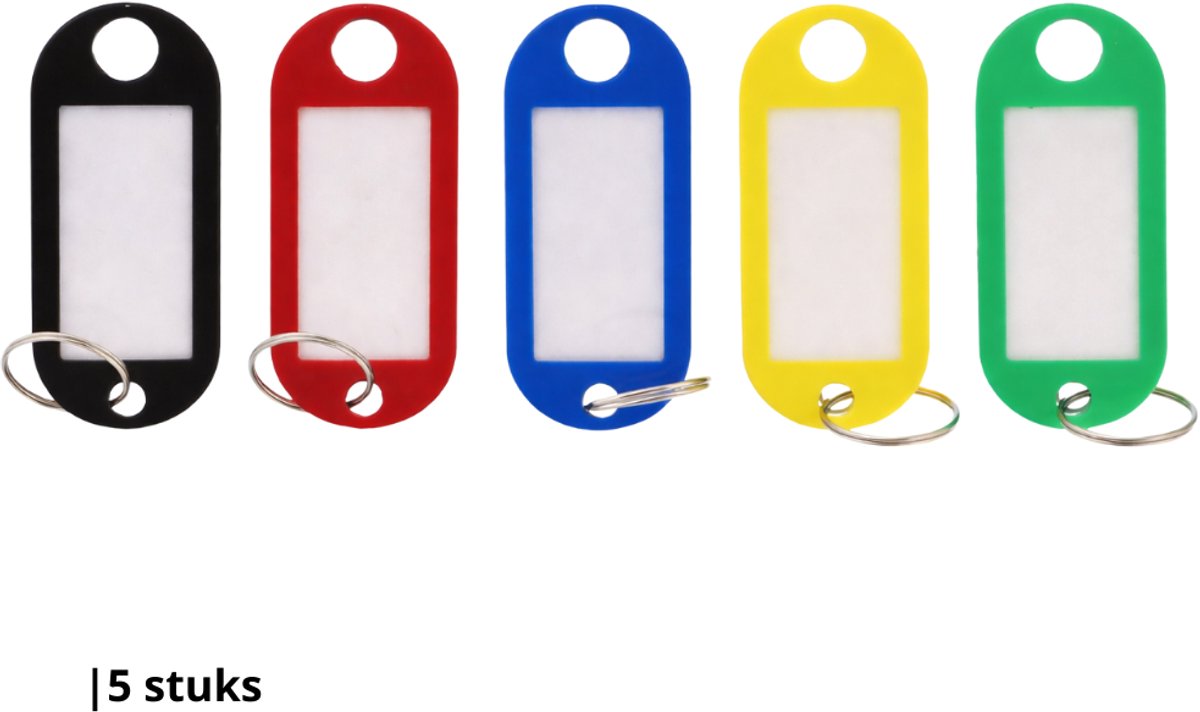 Knaak Sleutel labels - 5 STUKS - Keychain verschillende kleuren - Key tag sleutelhanger - Sleutel onderscheider - Naam labels - Sleutels organiseren - Sleutelhouder - Sleutelhanger - Sleutellabels - Bagagelabels - Reislabel - Sleutelhanger