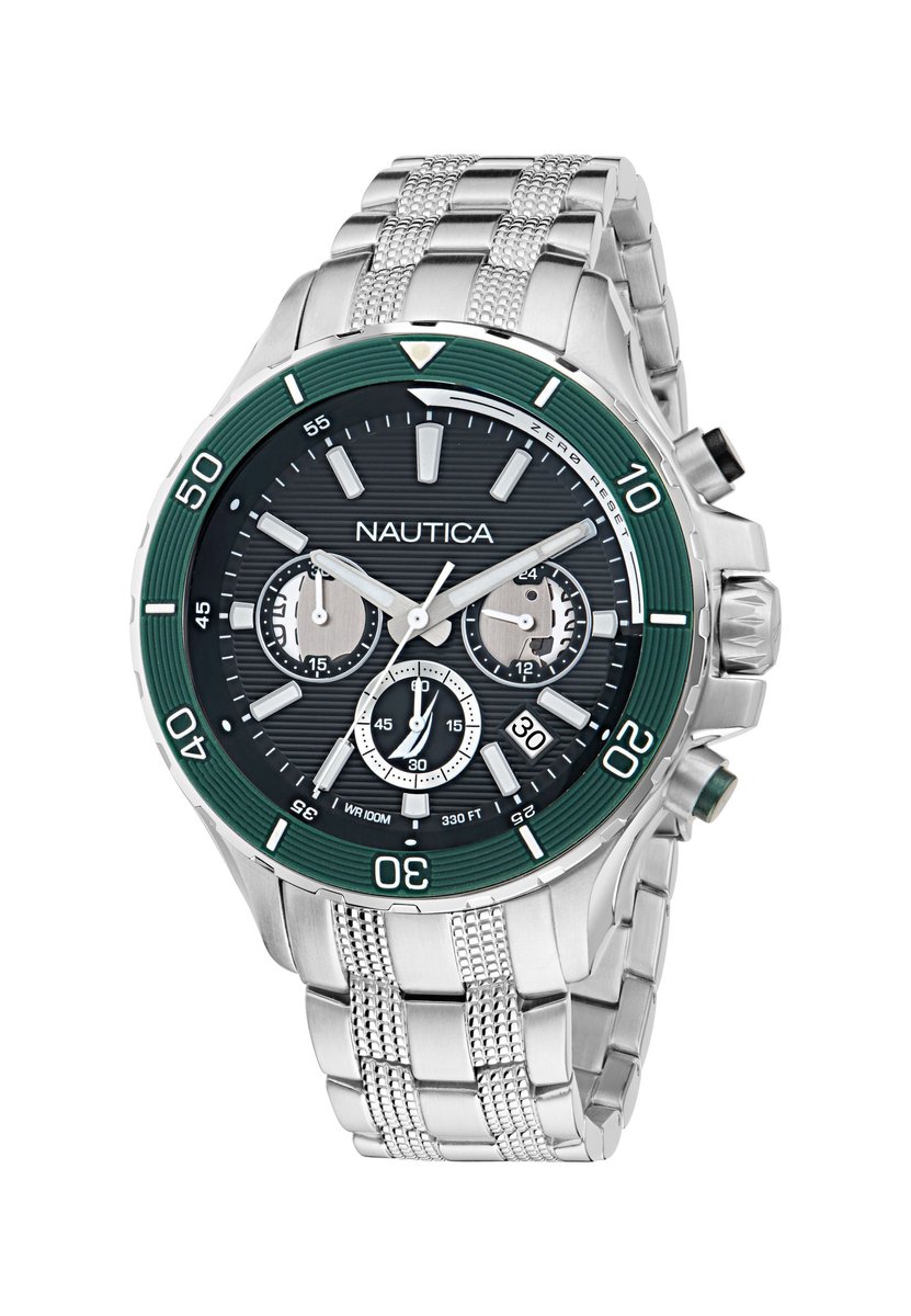 Nautica Nst Quartz Analoog Horloge Zilverkleurig Material 100% Roestvrij Staal 100% Acero Inoxidablearmband 48 mm NAPNSF504, NAPNSF505