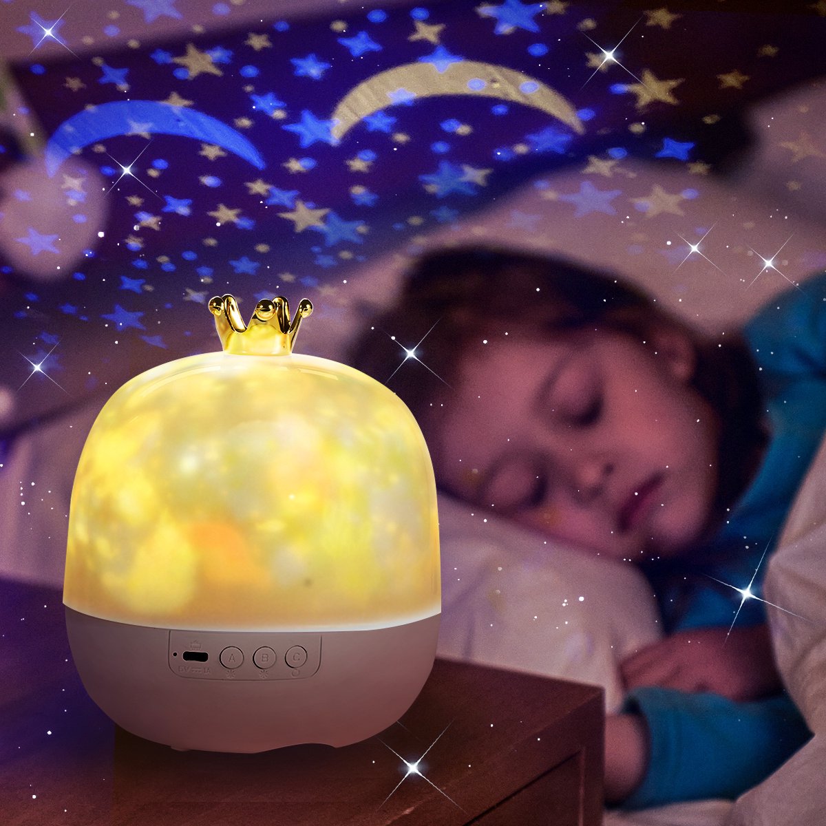 Ynkkvre -Sterrenprojector Nachtlamp voor Kinderen – 21 Projectiefilms – LED Sterrenhemel & Oceaan Projector – USB Oplaadbaar – Met Rotatie & Meerdere Lichtstanden – Ideaal Cadeau – foto 3