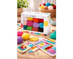 Rainbow Yarn Collection -haak- en breigaren set 12 kleuren – 25 gram per bol – totaal 50 meter – hobby & knutselen