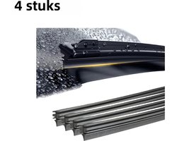 4-delige ruitenwissersset - 350-700 mm (14-28 inch) - Autoaccessoires - Vervangingsset voor platte en traditionele ruitenwissers - Zwart