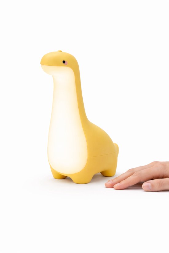 Nachtlamp - Dinosaurus - Geel - Oplaadbaar - Touch Dimbaar - Warm Licht van Merkloos — afbeelding 2