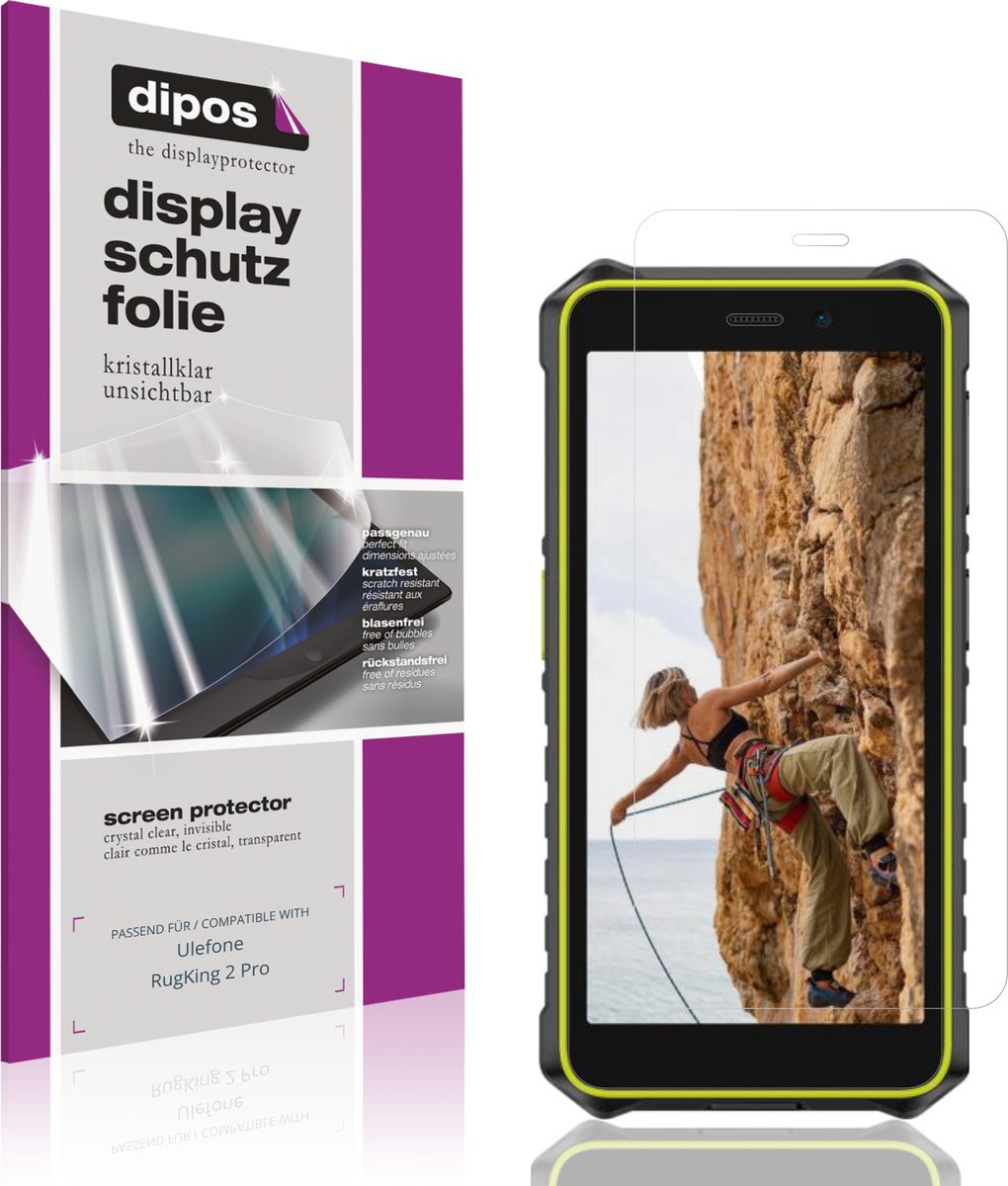 dipos – 4x Beschermfolie geschikt voor Ulefone RugKing 2 Pro | Krasbestendige & heldere Screenprotector Ultra-Thin