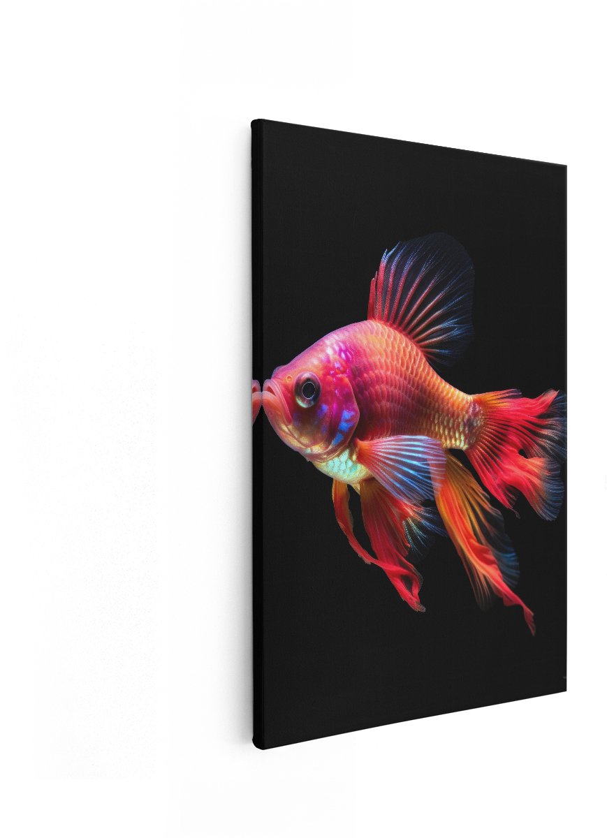 Artaza Canvas Schilderij Siamese Vechtvis - 40x60 cm - Wanddecoratie Dieren - Muurdecoratie Kleurrijk - Decoratie Aquarium Vis