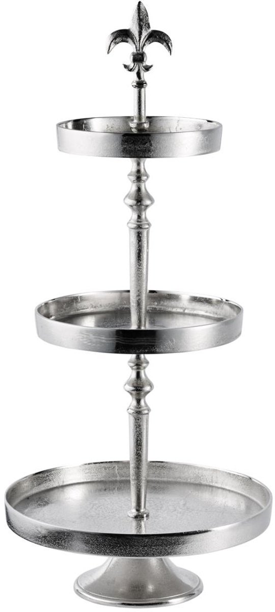 Michael Noll - Etagère met lelie - 3 lagen/verdiepingen - Zilver - 36x36x80 cm