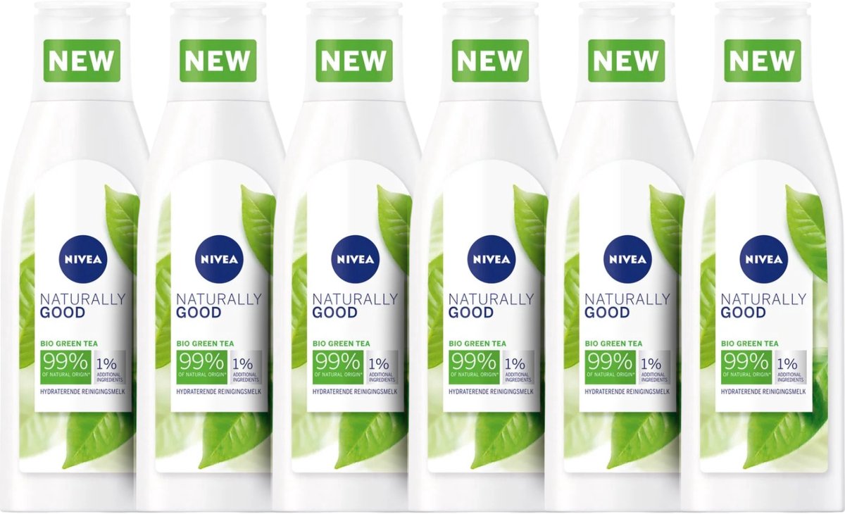 NIVEA Naturally Good Hydraterende Reinigingsmelk - 6 x 200ml - Voordeelverpakking